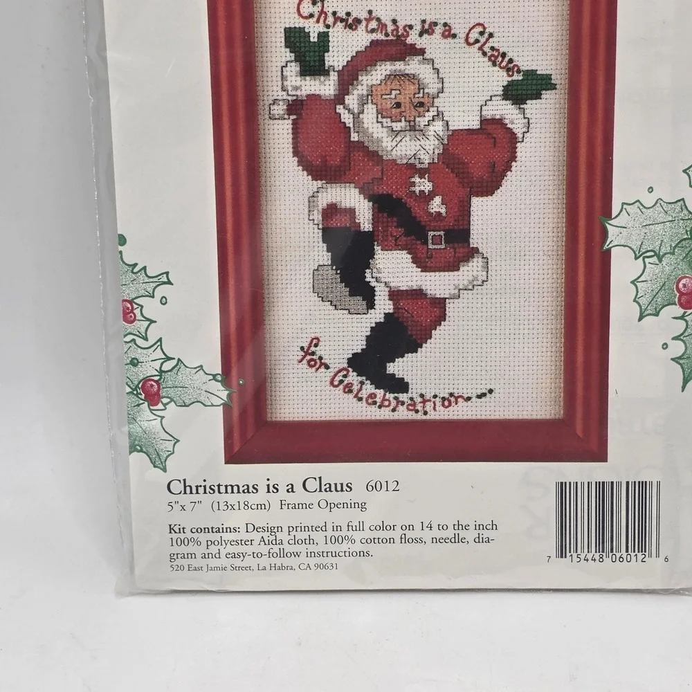 Andamar Designs Cross Stitch Kit Red Santa Claus Christmas 6012 Vintage DIY